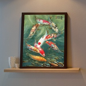 装饰画客厅挂画 风水画 促销打折 九鱼图 聚财图壁画挂画荷花墙壁