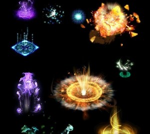 战斗 爆炸类技能光效 游戏 特效 游戏美术资源 发光 美术素材png