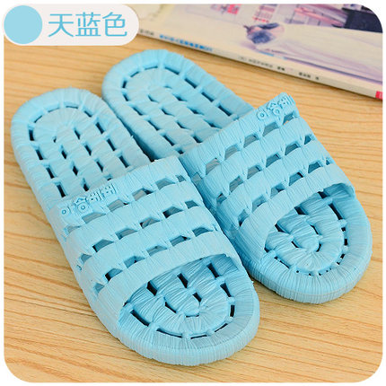 韩国漏水防滑情侣浴室凉拖鞋 家居夏季男女塑料 居家木地板软底鞋