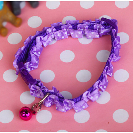 蕾丝项圈+铃铛 可爱牵引 猫咪狗狗泰迪贵宾博美项圈宠物用品