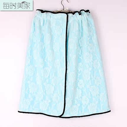 每时美家 韩版超柔高档超细纤维时尚浴裙 精品蕾丝抹胸浴巾家居服