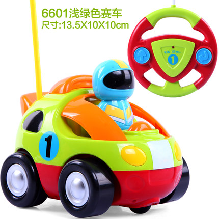 贝恩施儿童益智遥控耐摔卡通遥控车宝宝玩具音乐无线汽车警车赛车