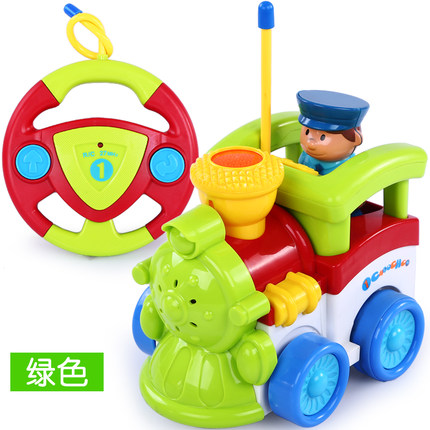 贝恩施儿童益智遥控耐摔卡通遥控车宝宝玩具音乐无线汽车警车赛车