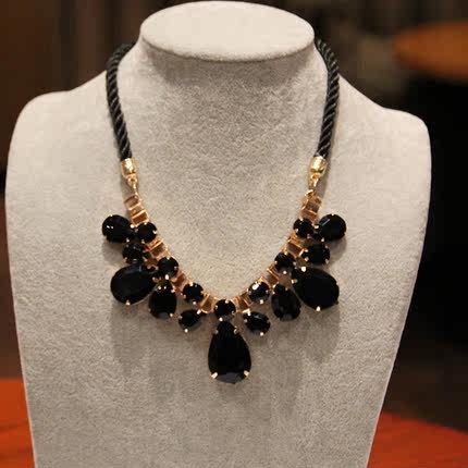 苏心正品高档夸张锁骨链时尚短款项链彩色宝石项链女配饰韩国饰品