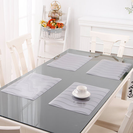 竹月阁加厚软质玻璃餐垫 隔热垫 30*45CM 1个装