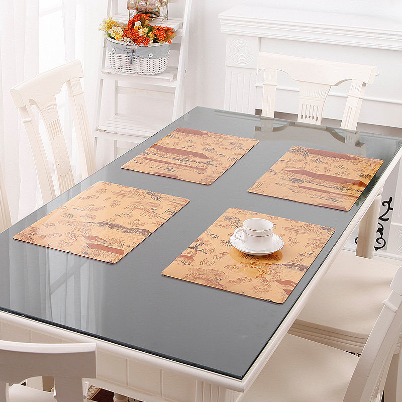 竹月阁加厚软质玻璃餐垫 隔热垫 30*45CM 1个装