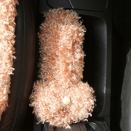 美美熊 可爱卡通毛绒汽车手刹套 车用刹车把套 冬季保暖手把套