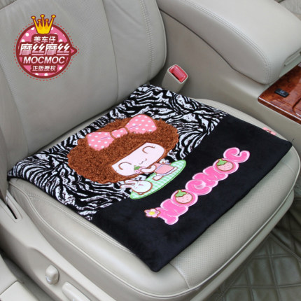 摩丝娃娃汽车坐垫单片单个 无靠背免捆绑四季垫 卡通可爱四季座垫