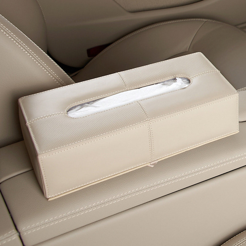 宝乘 真皮汽车高档纸巾盒套 车用车载商务餐巾纸盒座式家用抽纸盒