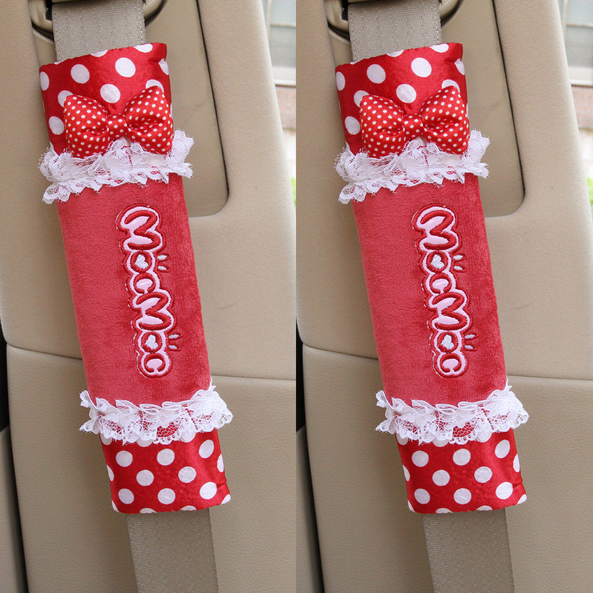 摩丝娃娃汽车用安全带套 卡通可爱加长保险带护肩套 车饰品一对装