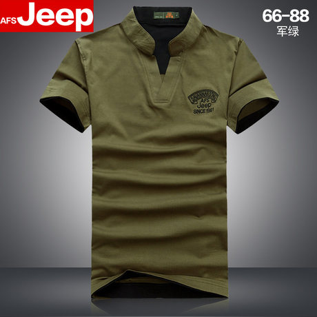 Afs Jeep мужские с коротким рукавом футболки мужчин с коротким рукавом футболки летние 2014 мужской новый Battlefield V-образным вырезом тонкие модели Jeep
