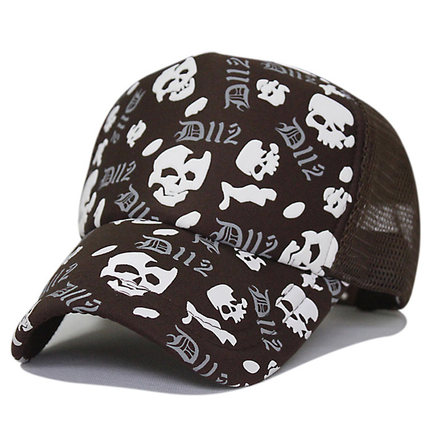 择信韩版时尚潮人网帽骷髅头涂鸦货车帽春季夏天男女通用夏凉帽子