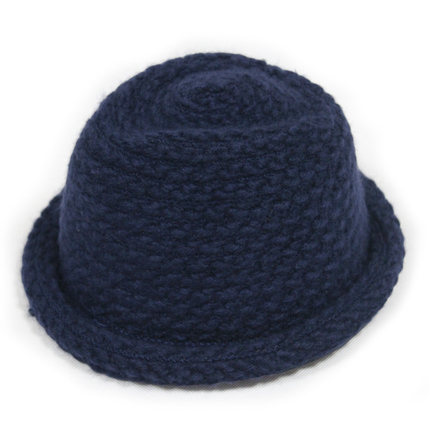 择信时尚韩版秋冬保暖卷边毛线礼帽英伦风爵士帽户外休闲小圆帽