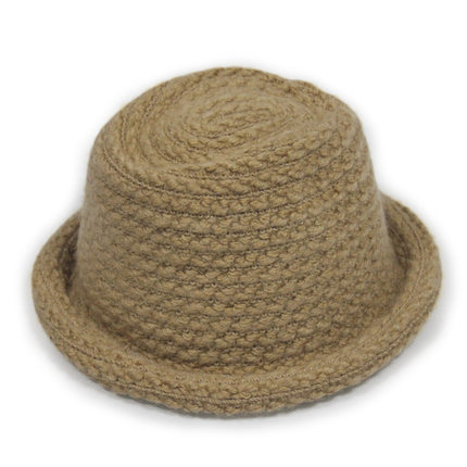 择信时尚韩版秋冬保暖卷边毛线礼帽英伦风爵士帽户外休闲小圆帽