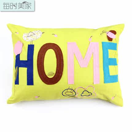 每时美家 美式乡村抱枕靠枕套 全棉帆布沙发办公室精品护腰靠垫