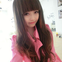 伊妞假发 长卷发 hera苗时尚甜美可爱女生假发 齐刘海蓬松长发