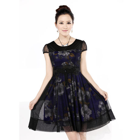 敏慧 母亲节连衣裙 中老年女装连衣裙 妈妈装秋装连衣裙 高档 hy