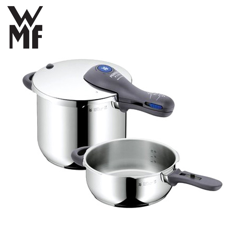 德国进口WMF不锈钢压力锅6.5L加3L锅具厨具 两件套装高压锅 包邮