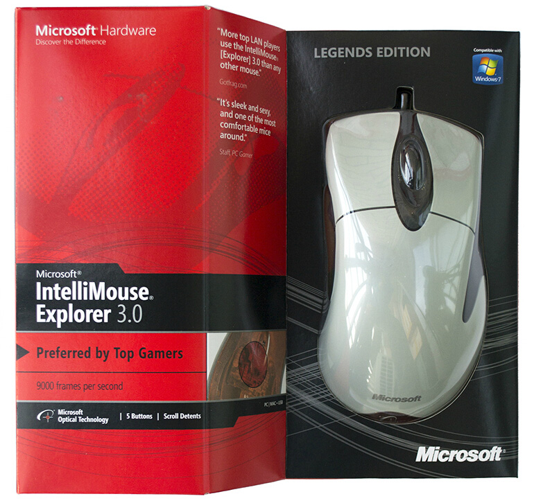 微软IE3.0 复刻版/传奇版 FPS CF CS 游戏鼠标 光学银光鲨 正品