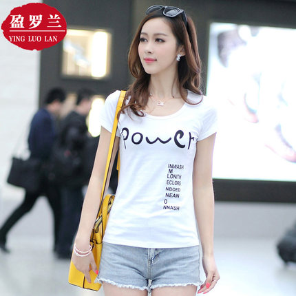 标题优化:女t恤短袖韩版夏天新款纯棉T恤25-30岁大码显瘦女装半截袖小衫潮
