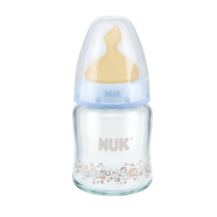 标题优化:NUK德国进口120ml宽口玻璃奶瓶/新生儿婴儿奶瓶/1号乳胶防胀气