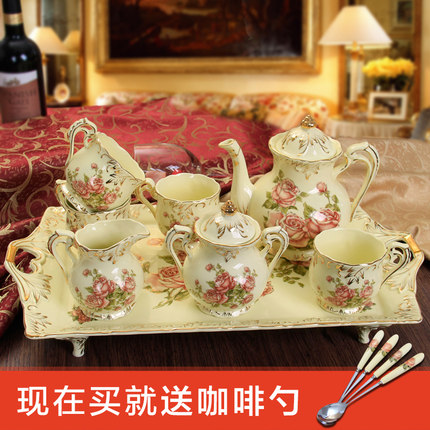 标题优化:友来福 咖啡杯套装 欧式茶具咖啡具英式下午茶高档陶瓷杯具带托盘