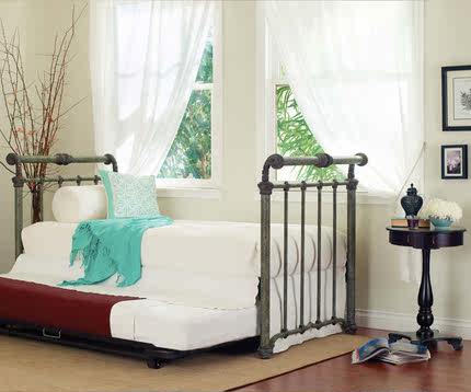 HR- American furniture , children's wrought-iron beds , iron beds retro sled , 1.8 m double iron bed K-R7 free shipping