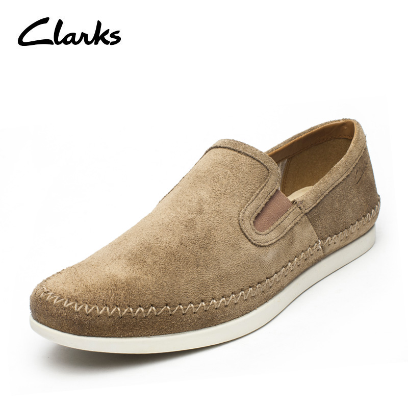 Clarks男士休闲乐福鞋Newell Vibe真皮反绒面透气潮单鞋板鞋新品