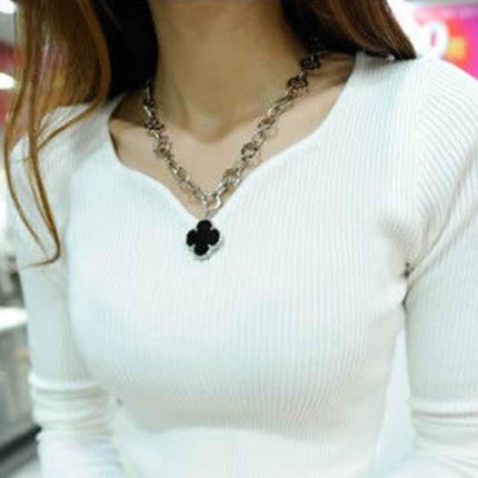 包邮甜美时尚韩国韩版四叶草吊坠短款锁骨饰品衣服装饰配饰项链女