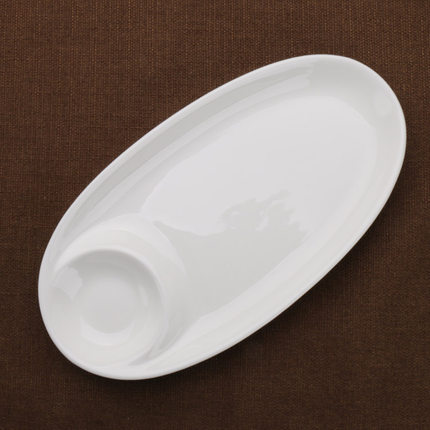 灿家 陶瓷旦形寿司格碟 寿司盘子纯白格盘 肠粉格碟子酱料碟